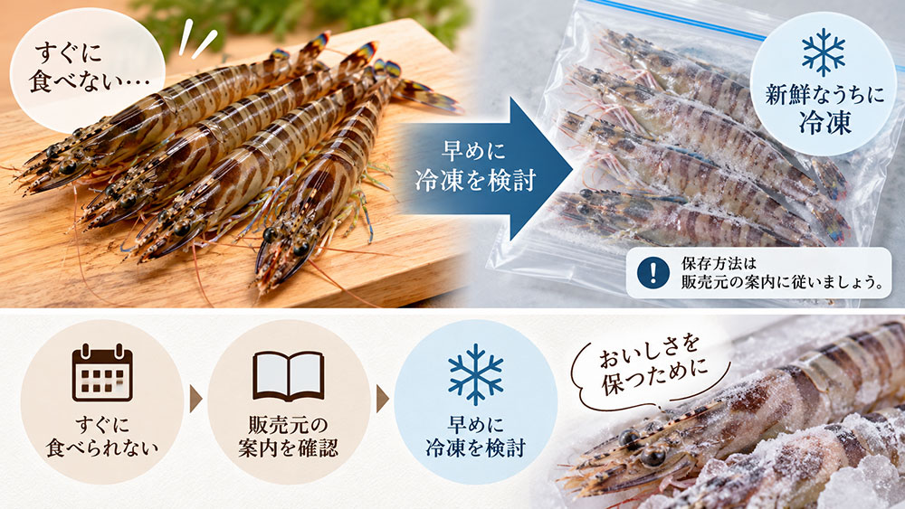 翌日以降になるなら新鮮なうちに冷凍を検討する
