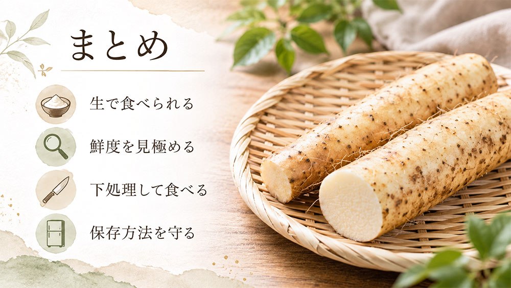 長芋は正しく下処理すれば生でおいしく楽しめる:まとめ