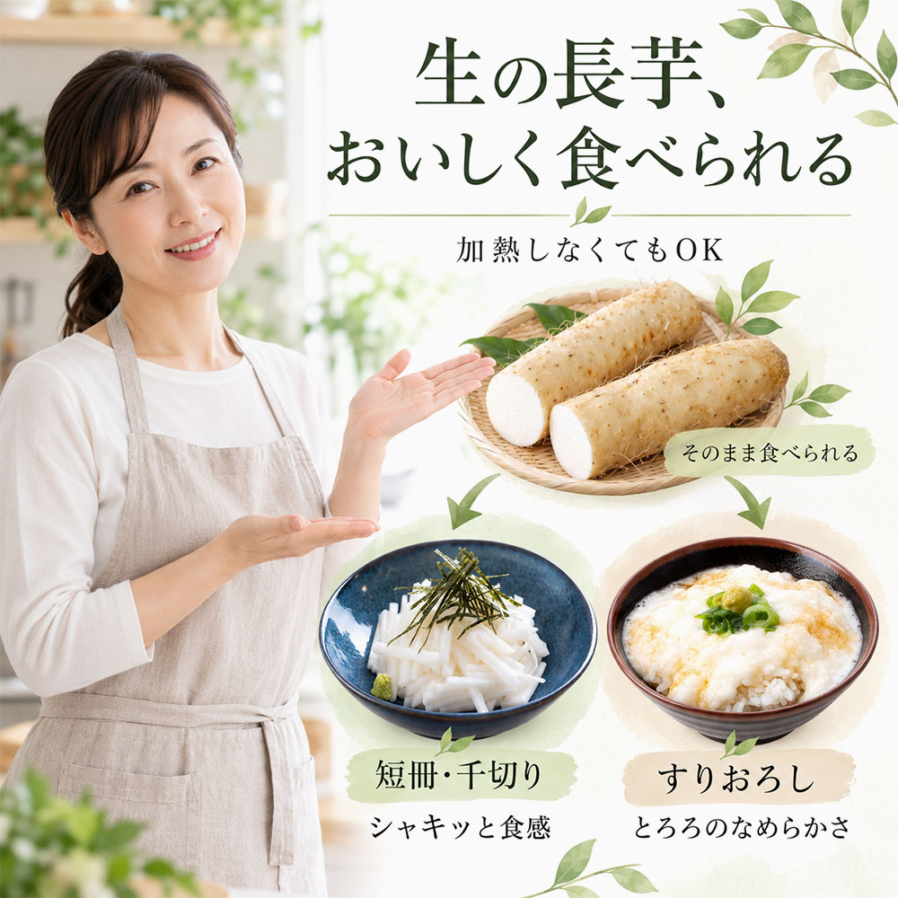 長芋は生で食べられる?加熱せずシャキシャキを楽しめる