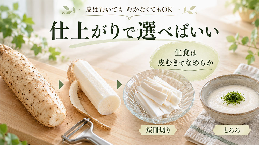 皮はむく?皮ごと食べる?仕上がりに合わせて選べばよい