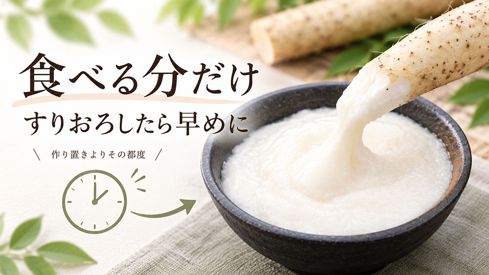 すりおろした長芋は作り置きより早めに食べる