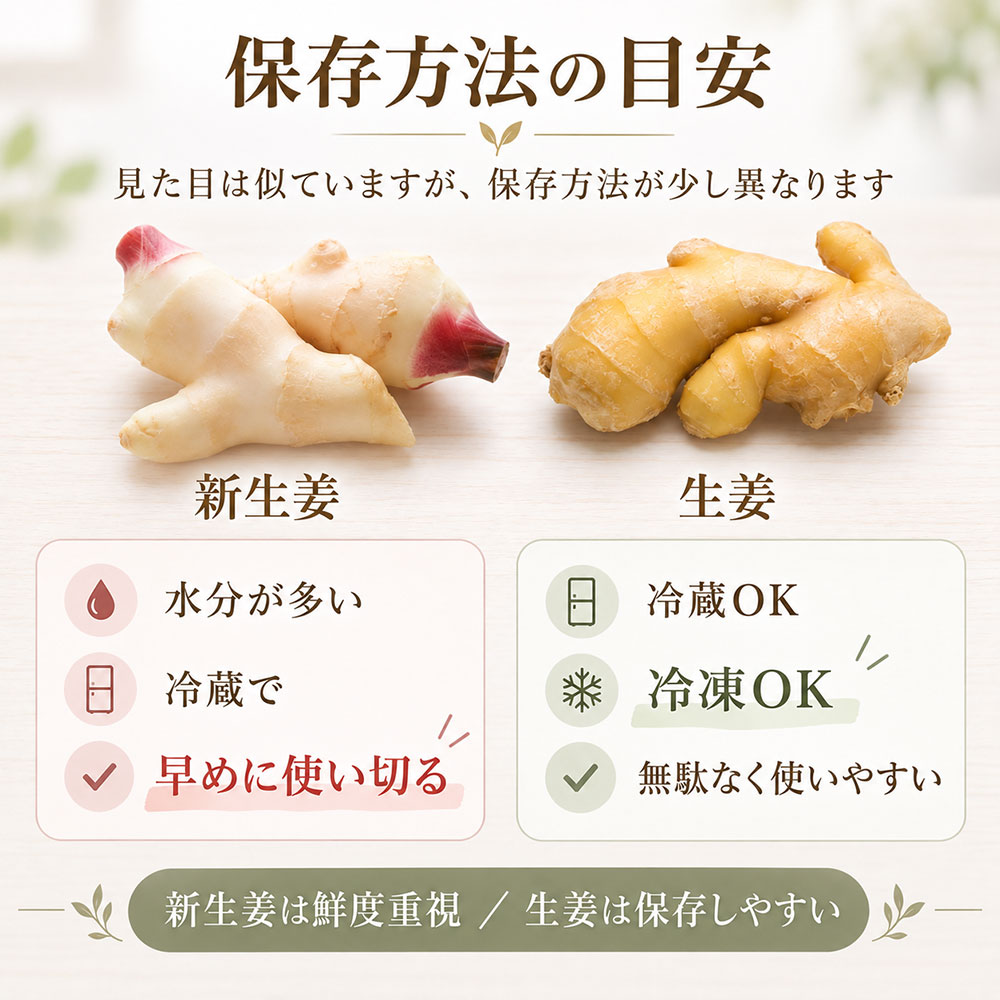 新生姜と生姜は保存性も違う！おいしく使い切る保存方法
