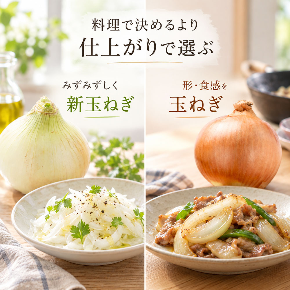新玉ねぎと玉ねぎは料理でどう使い分ける？