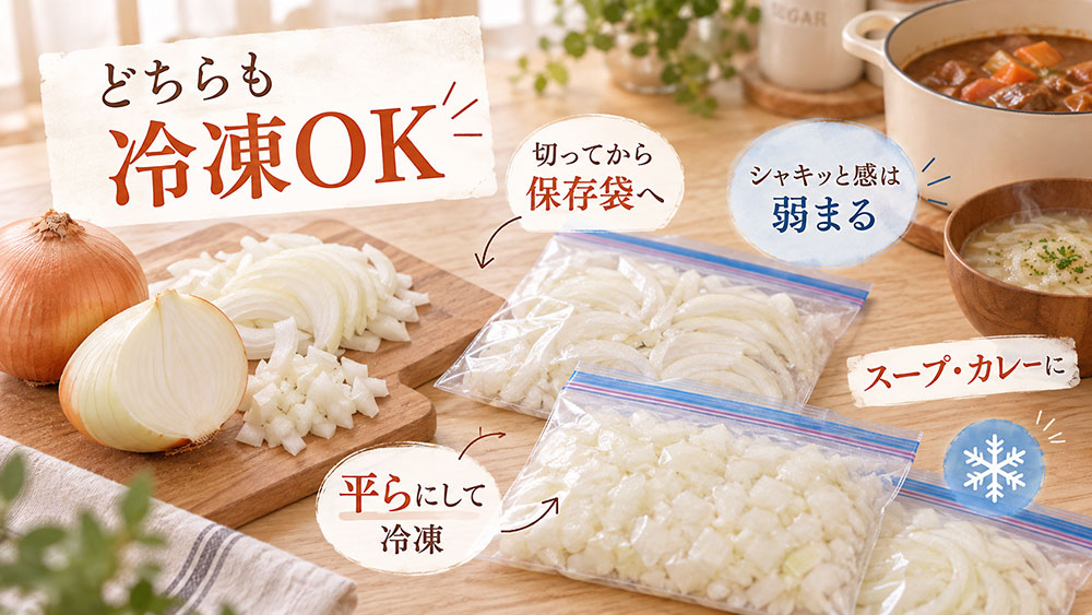 新玉ねぎと玉ねぎは冷凍保存できる？