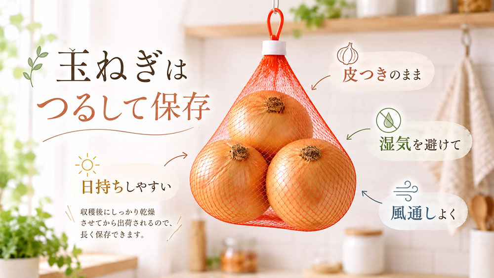 普通の玉ねぎは湿気を避けて保存｜新玉ねぎより日持ちしやすい