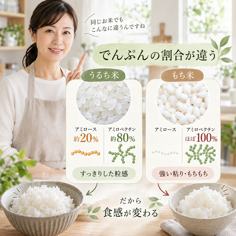 もちもち感の差はどこから?うるち米ともち米は「でんぷん」が違う