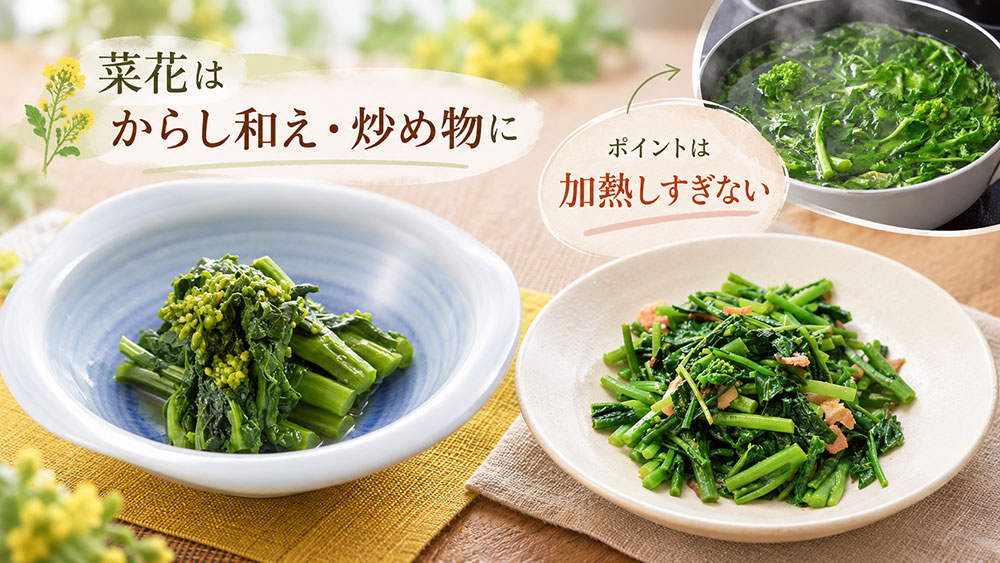 おひたし・からし和え・炒め物など｜ほろ苦さを生かすなら加熱しすぎない