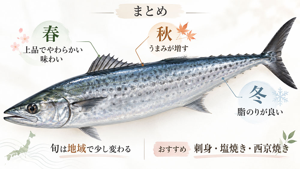 鰆（サワラ）の旬：まとめ
