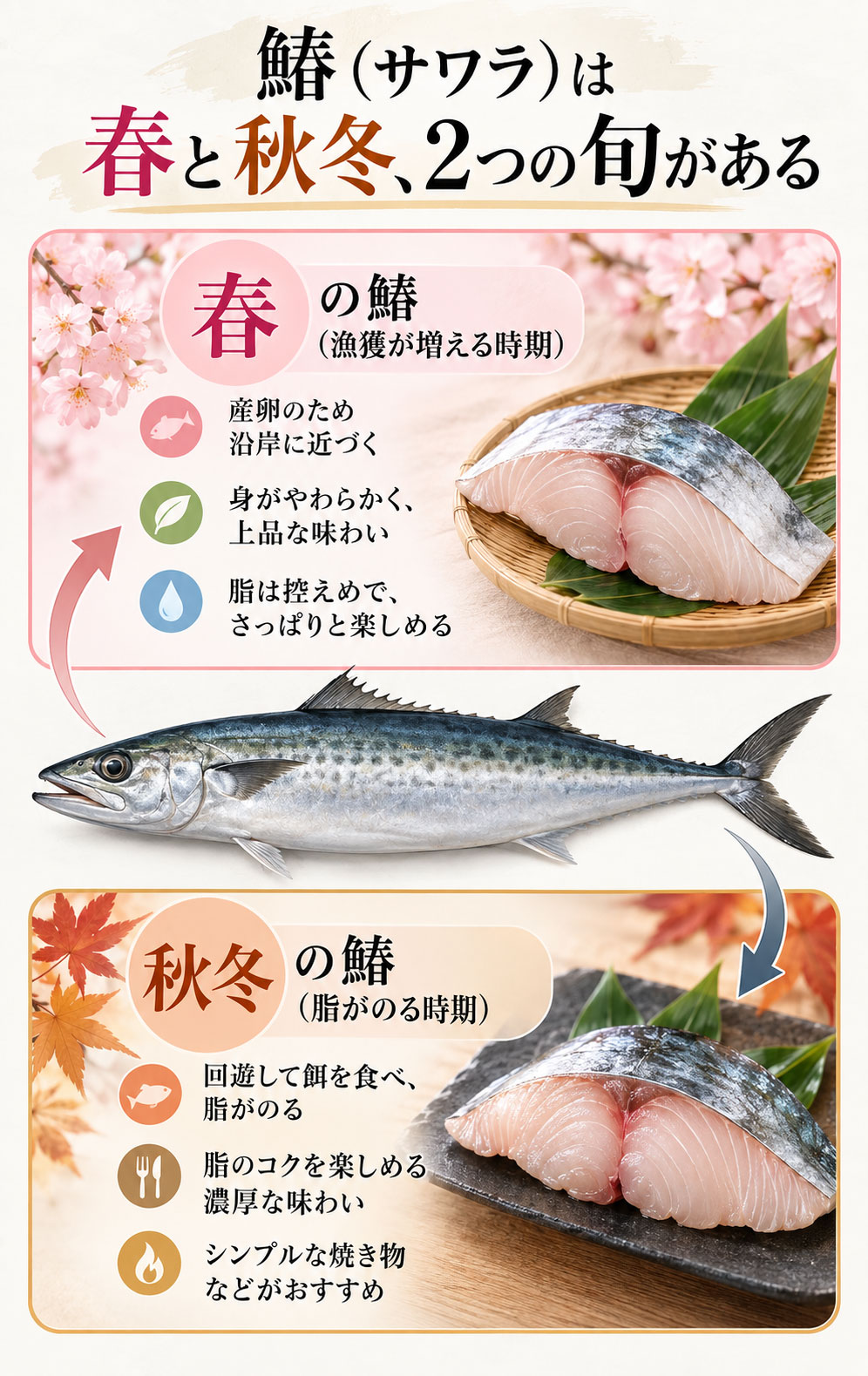 多く水揚げされて地域の食文化と結びついた時期も「旬」と呼ばれます。