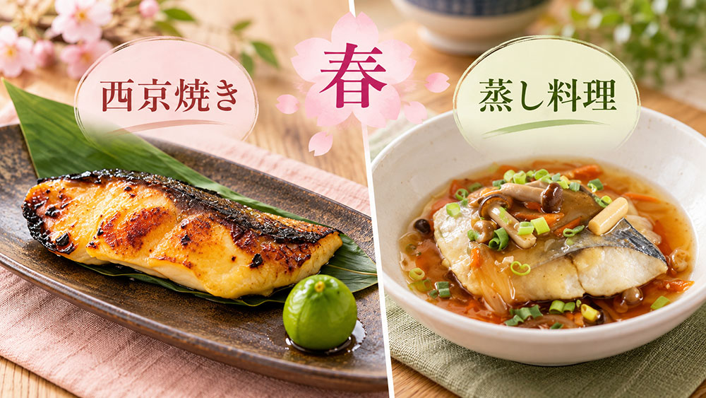 春の鰆は西京焼きや蒸し料理でやさしい味わいを楽しむ
