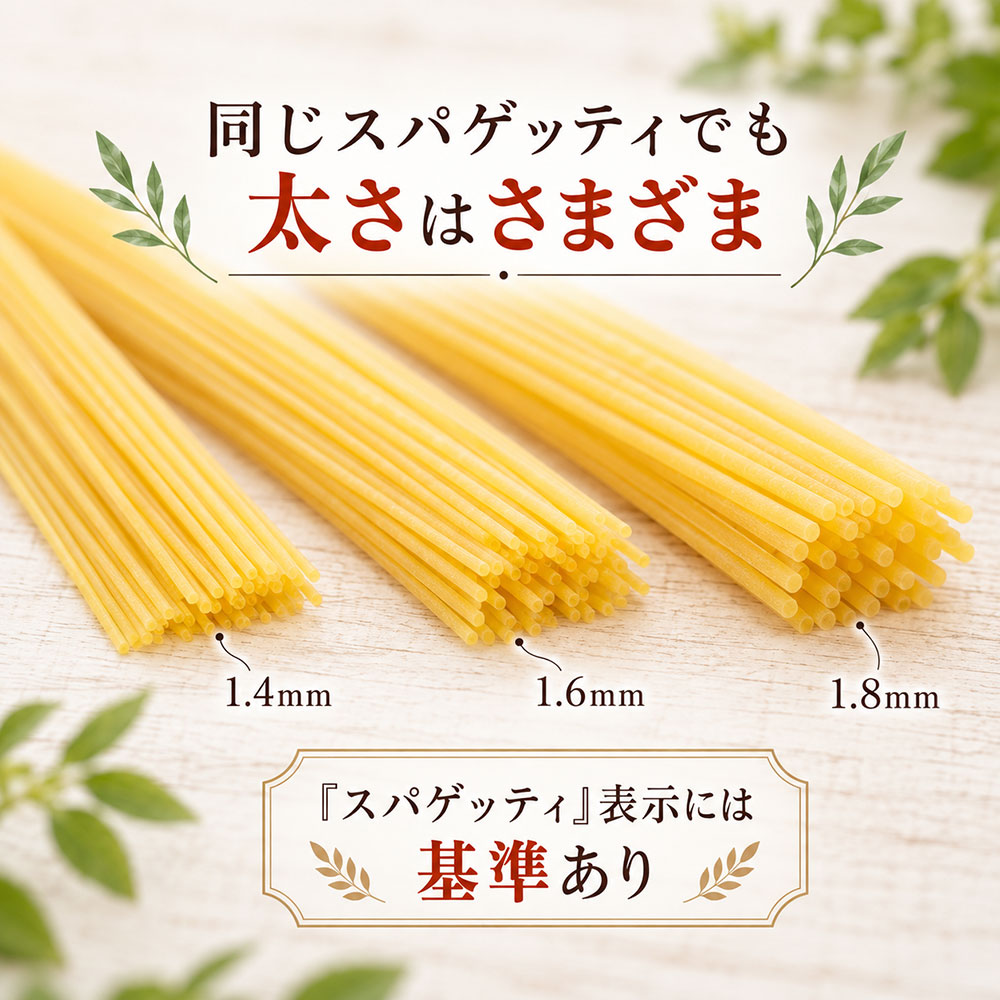 スーパーの「スパゲッティ」は何が基準?太さと表示の違いを知ろう