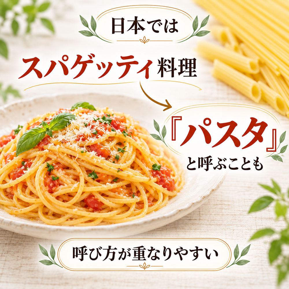 どうして日本では「パスタ」と「スパゲッティ」を同じように呼ぶの?