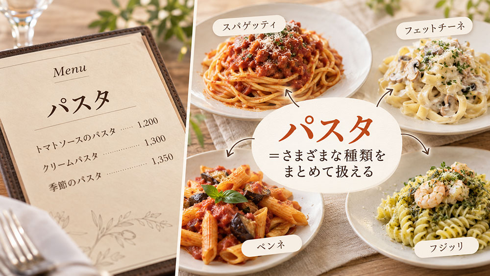 レストランやレシピで「パスタ」と書かれるのはなぜ?