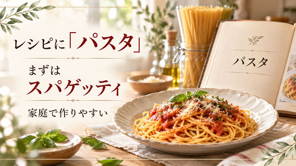 レシピに「パスタ」とあれば家庭ではスパゲッティでも作りやすい
