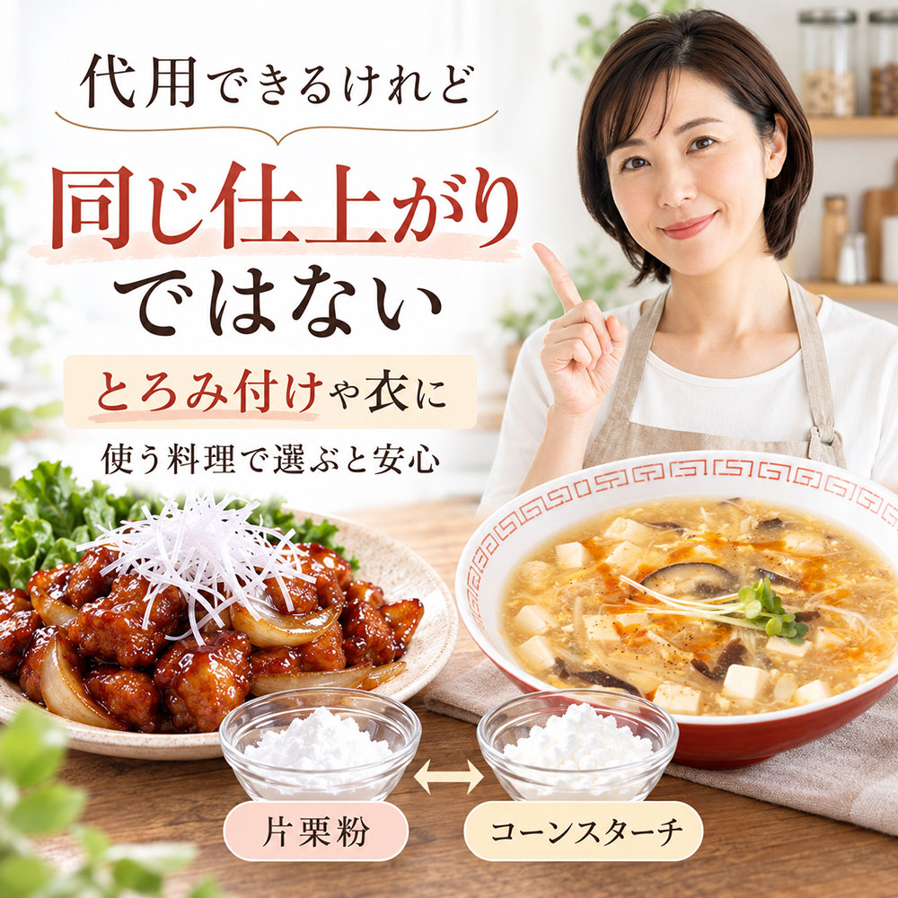 片栗粉とコーンスターチは代用できる？