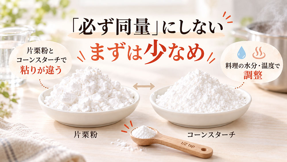代用の分量は同じでいい？少量から調整するのが失敗しにくい