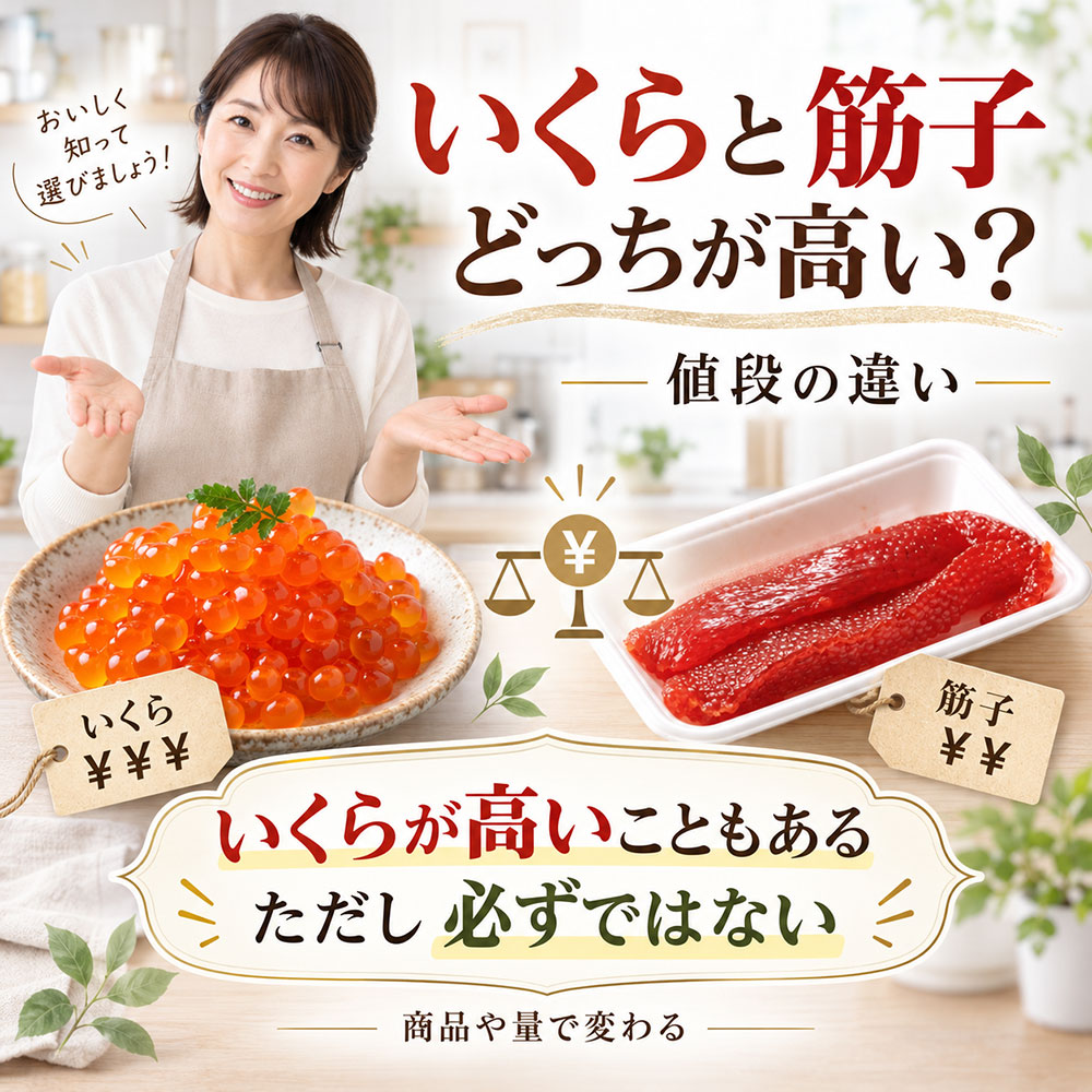 いくらと筋子はどっちが高い？値段の違い