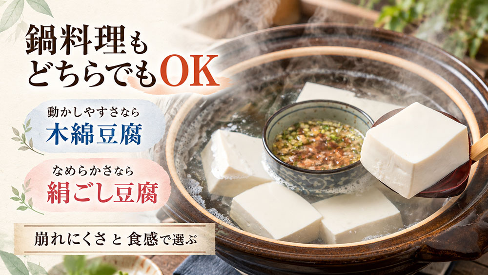 鍋・湯豆腐・すき焼きはどっち?崩れにくさと食感で選ぼう