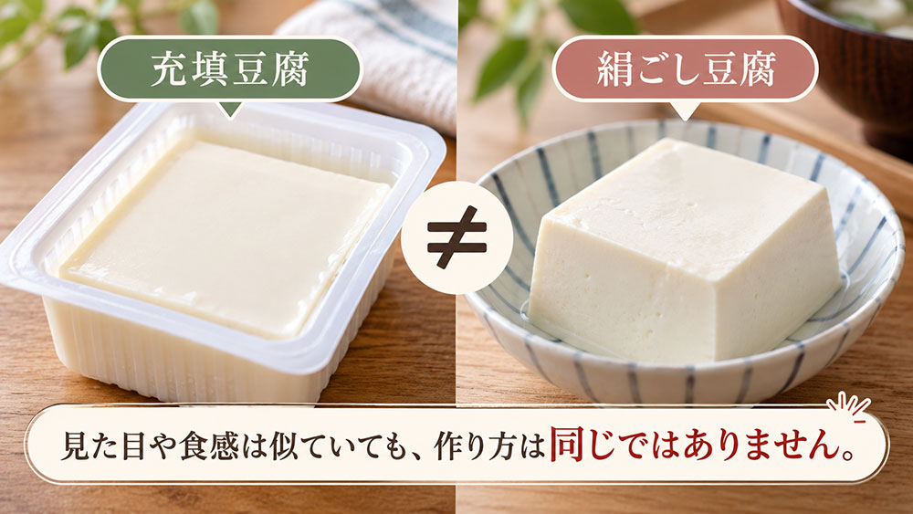充填豆腐と絹ごし豆腐は同じもの?