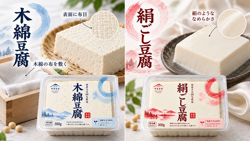 「木綿」「絹ごし」の名前は布の違い?由来を簡単に確認