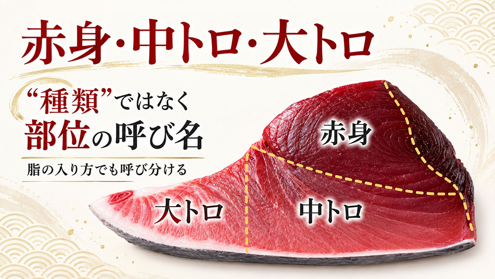 赤身・中トロ・大トロはマグロの「種類」ではない