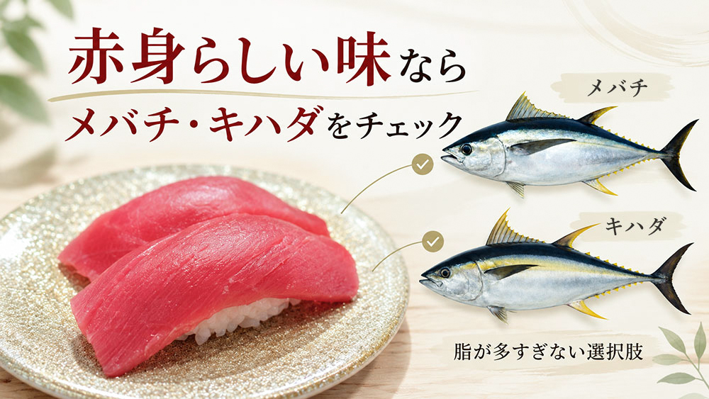 赤身らしい味を楽しみたいならメバチ・キハダをチェック