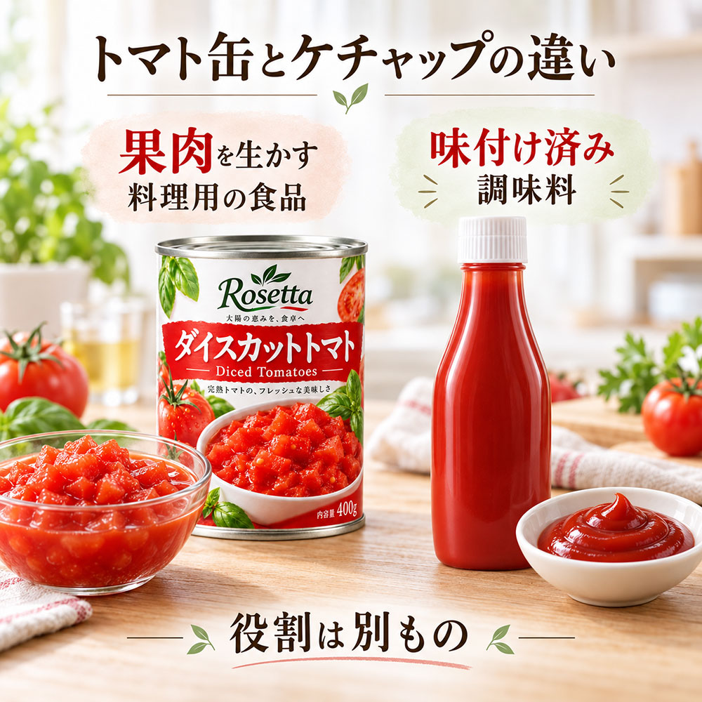 トマト缶やケチャップとは何が違う?