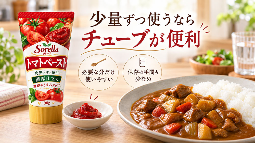 少量ずつ使うならチューブや小分けタイプが便利
