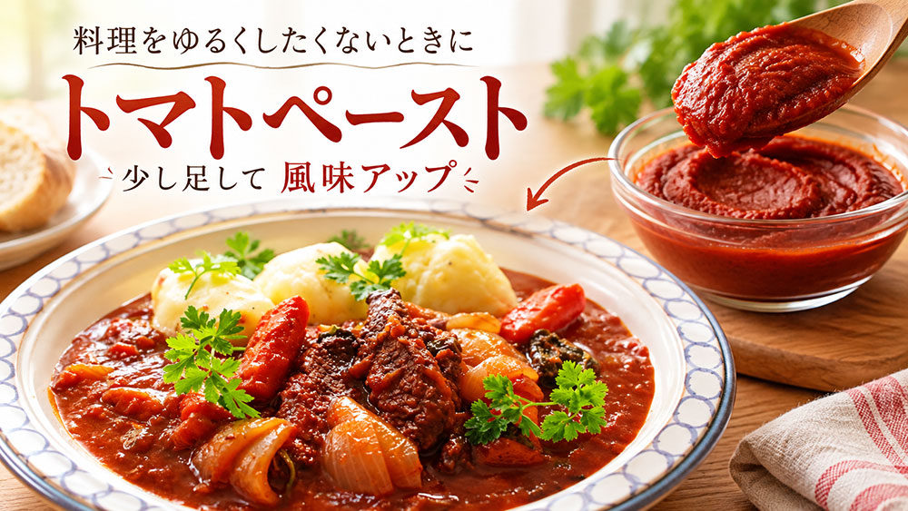 水分を増やしたくない料理にはトマトペーストが便利