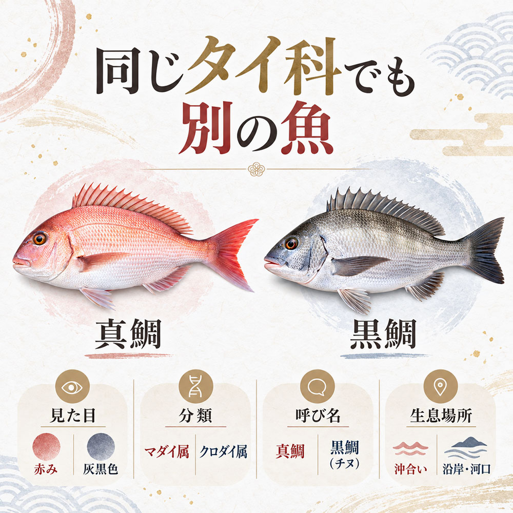 真鯛と黒鯛は何が違う？
