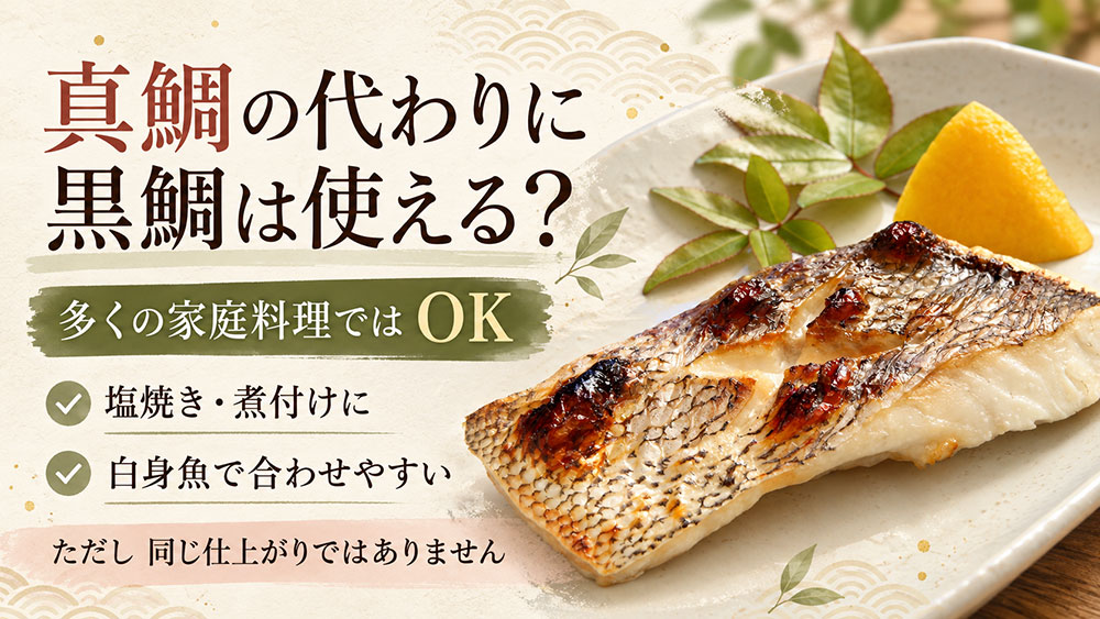 真鯛の代わりに黒鯛を使っても大丈夫？