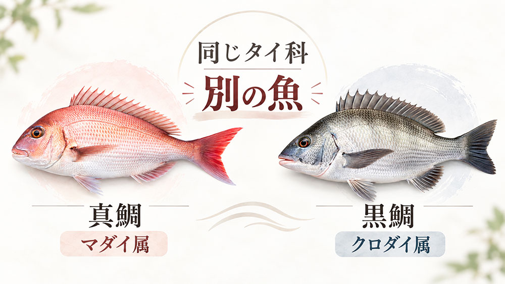 真鯛と黒鯛は同じタイ科でも別の魚