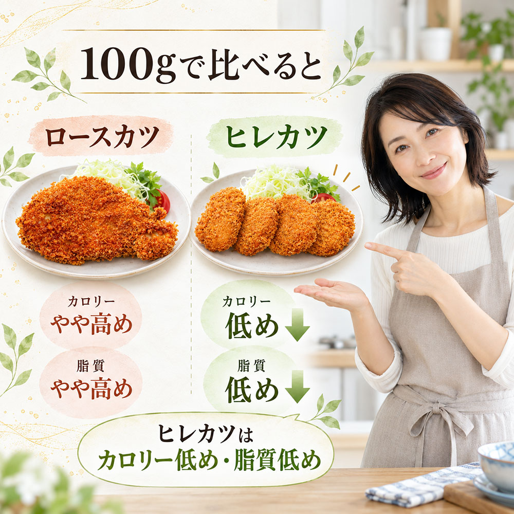 カロリーや脂質で比べるとロースカツとヒレカツはどう違う？