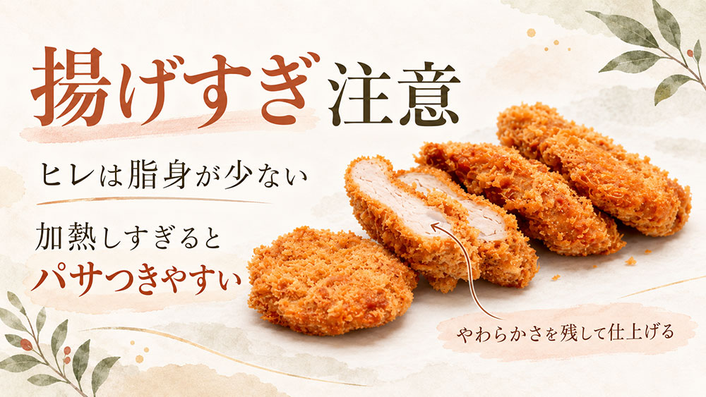 ヒレカツは加熱しすぎるとパサつきやすい