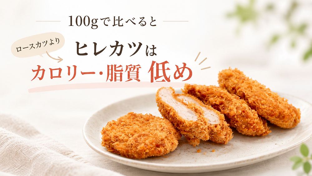 同じ100gならヒレカツのほうがカロリー・脂質は低め