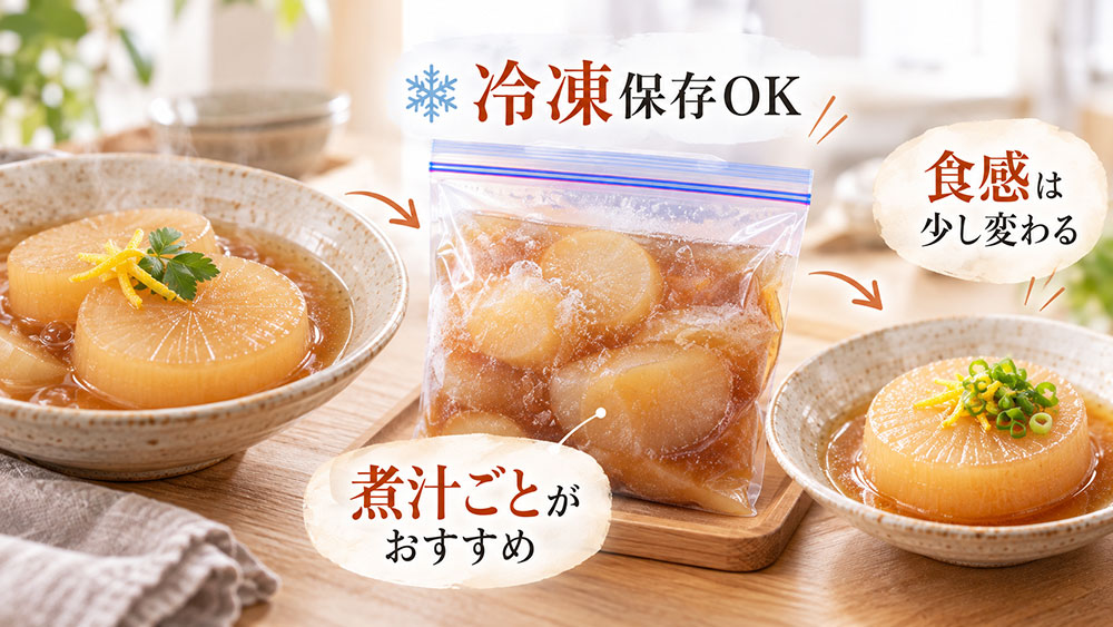 余った大根の煮物は冷凍できる?食感と保存のポイント