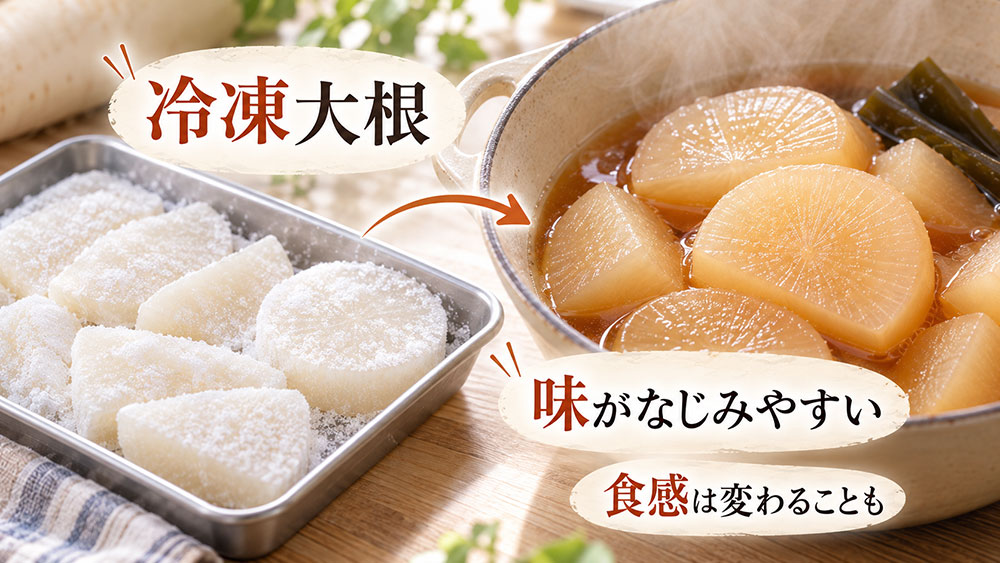冷凍大根は味がしみやすい?使い方と食感の変化