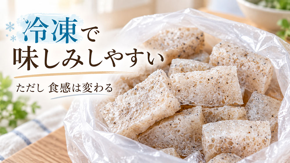 こんにゃくを冷凍すると味が染み込みやすくなる?