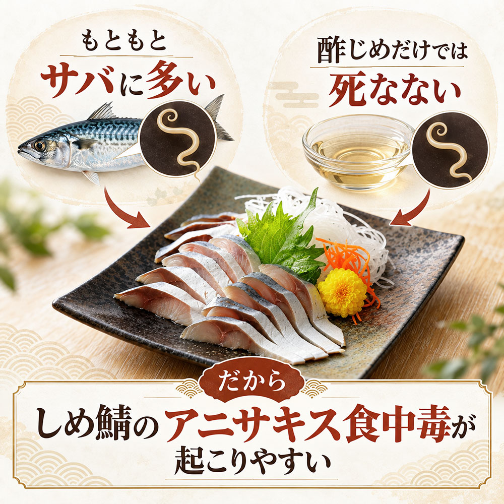 なぜしめ鯖はアニサキス食中毒が多い？サバと酢締めに潜む原因