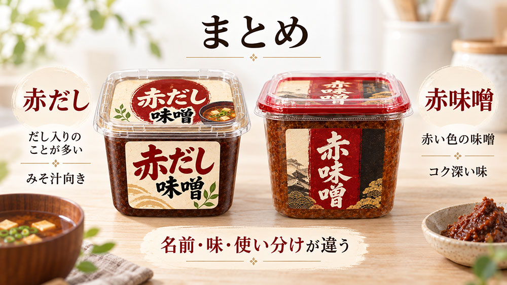 赤だしと赤味噌の違い:まとめ