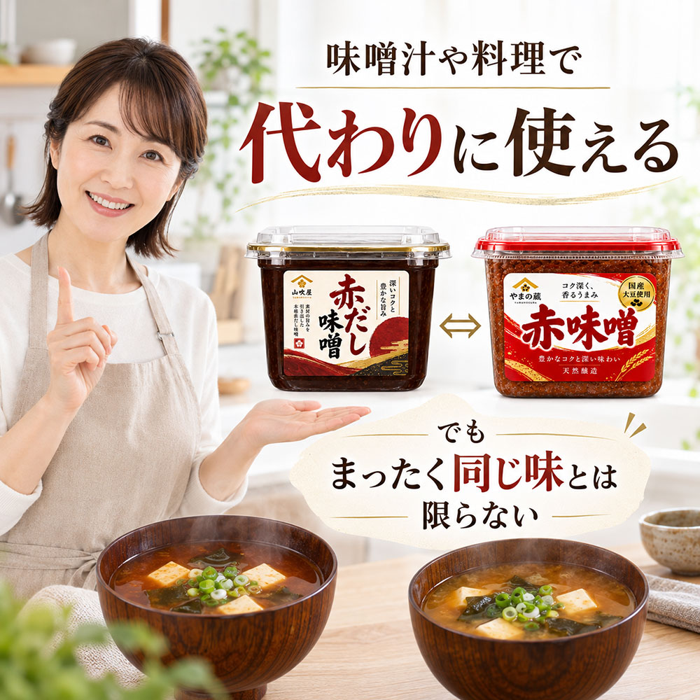赤だし味噌と赤味噌は代用できる?味噌汁や料理での使い分け