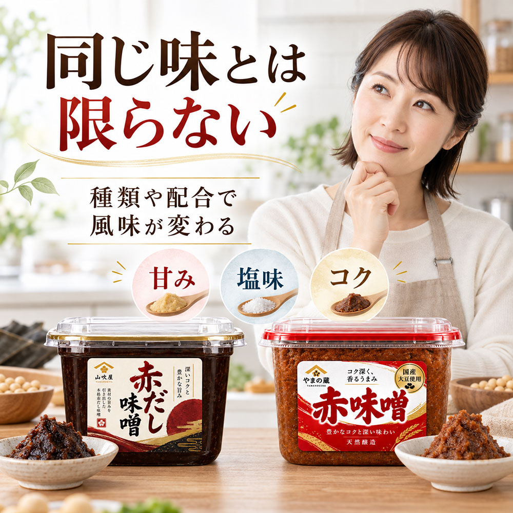 赤だし味噌と赤味噌は味も違う?コクや塩味を比べよう