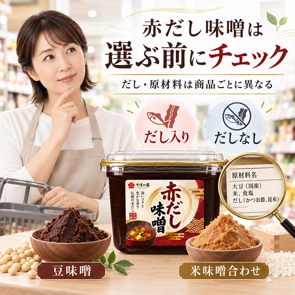 赤だし味噌にはだしが入っている?スーパーで迷わない選び方