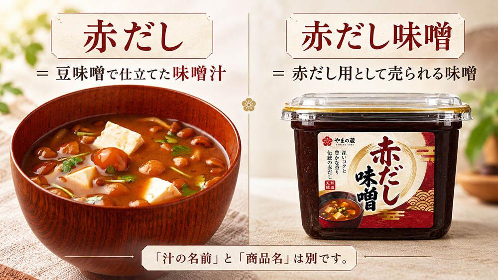 赤だしは味噌汁の名前!赤だし味噌とはどう違う?