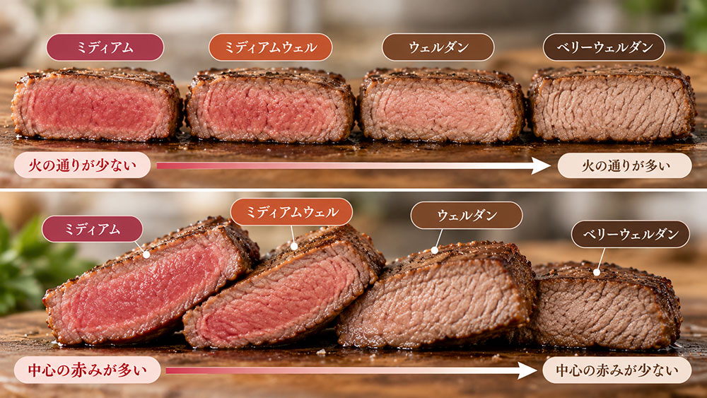 ミディアムウェル・ベリーウェルダンはどんな焼き加減？