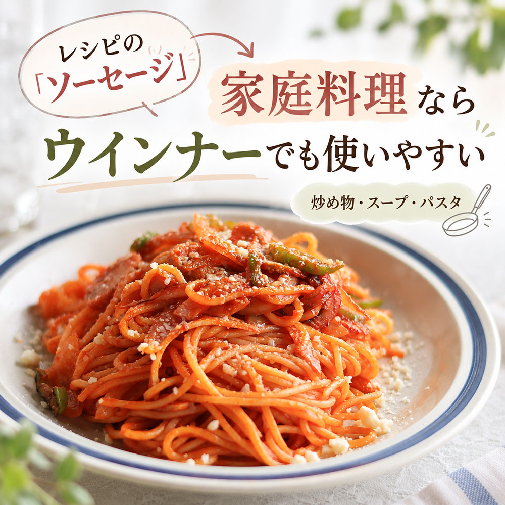 レシピの「ソーセージ」はウインナーでもいい?料理で迷ったときの考え方