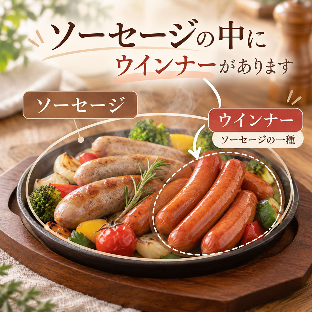 ウインナーとソーセージは何が違う?まずは一覧で比べてみよう