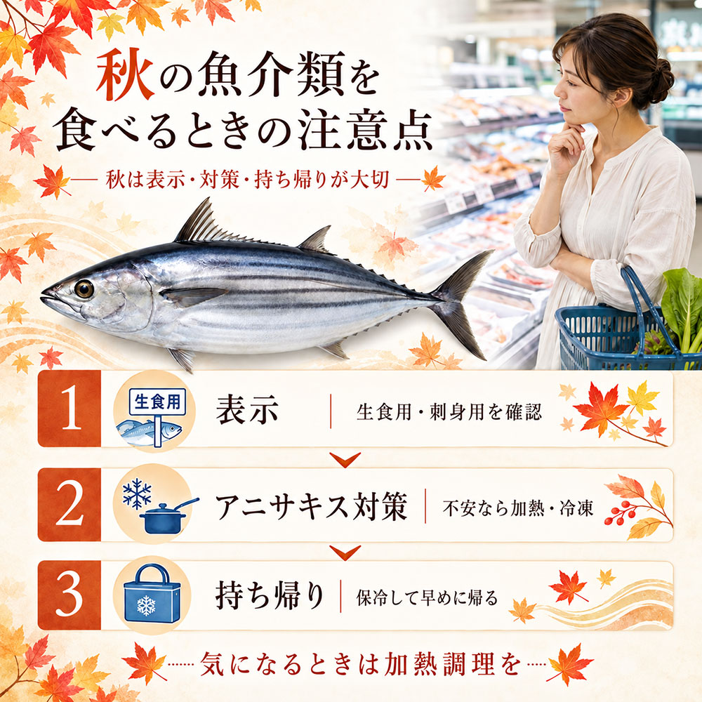 秋の魚介類を食べるときの注意点