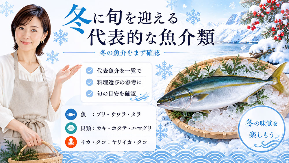 冬に旬を迎える代表的な魚介類