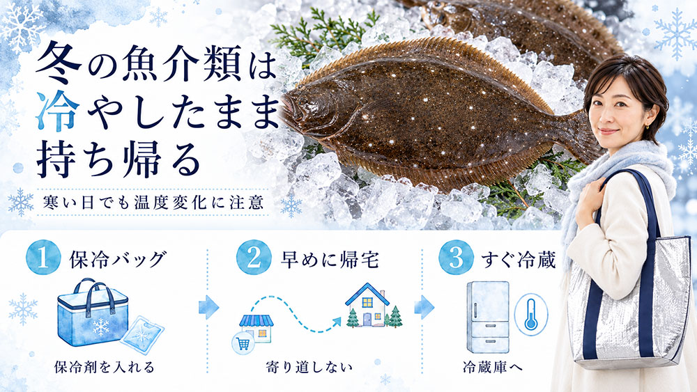 冬も持ち帰りと保存温度に注意する